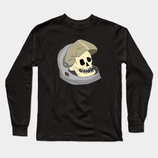 Skull In Helmet Long Sleeve T-Shirt